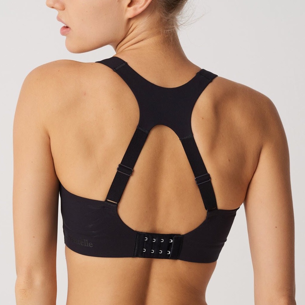 CHANTELLE 2948 HIGH IMPACT WIREFREE SPORTS BRA BLACK SIZE XL NWOT - Picture 2 of 7